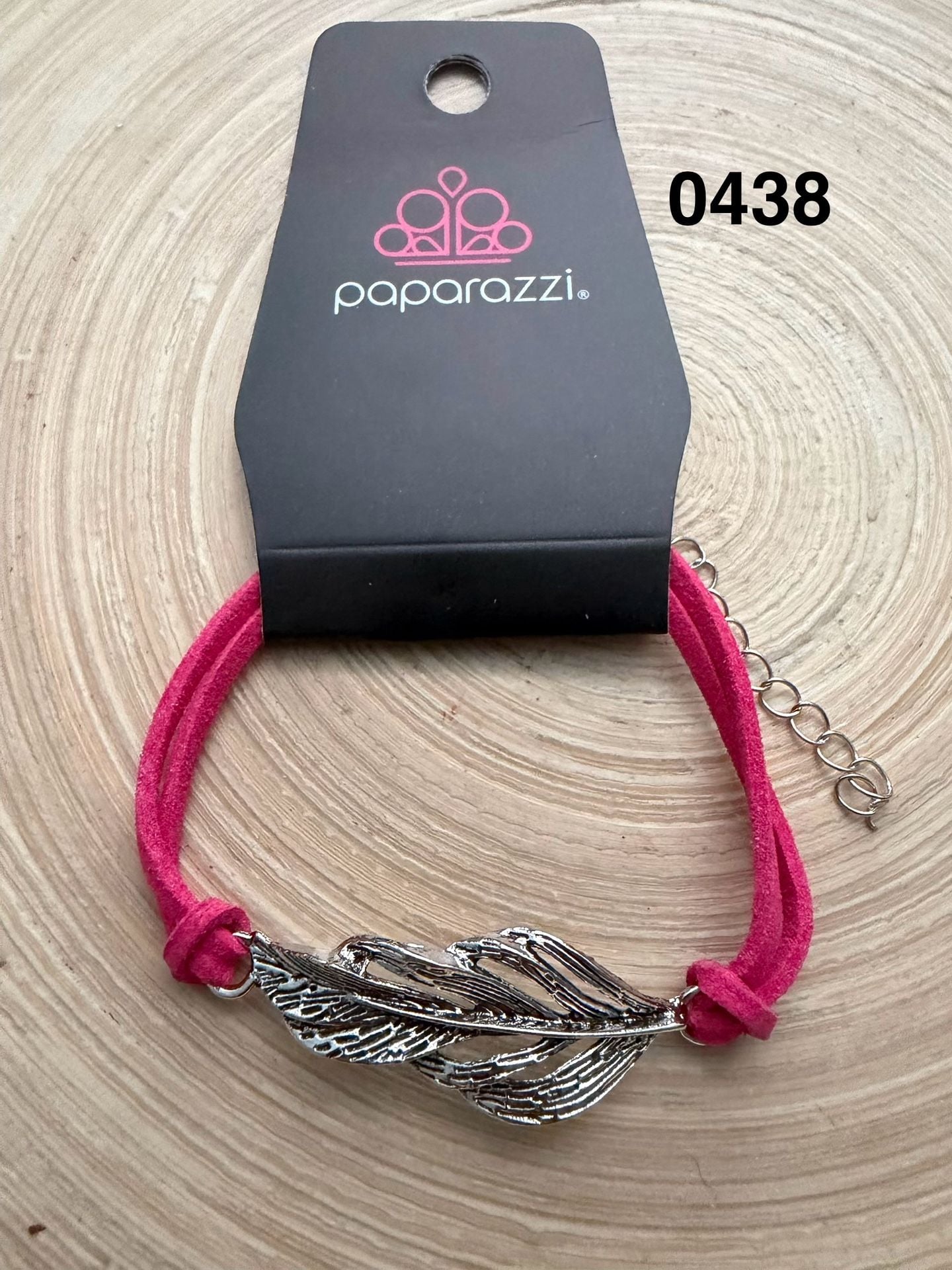 Paparazzi Faster Than Flight Pink Suede Feather Urban Bracelet